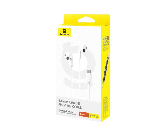 Baseus Vadu austiņas 1,1 m (USB-C) Encok CZ17, baltas Aудио-видео