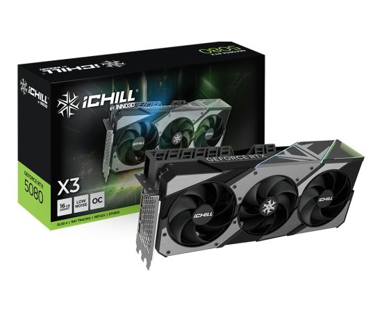 Inno3D GeForce RTX 5080 iCHILL X3 V2 16GB GDDR7 DLSS4 (C50803-16D7X-176069R) Grafiskās video kartes