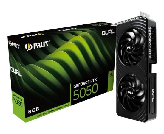 Palit GeForce RTX 5050 Dual 8GB GDDR6 DLSS4 (NE65050019P1-GB2070D) Grafiskās video kartes