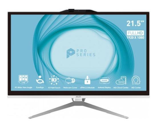 MSI AIO PRO AP222T 13M-092XEU, Intel Core i5-13400, Chipset H610, 21.5", 1x 8GB DDR4, 256GB SSD, WI-FI, Linux All In One Datori (AIO)