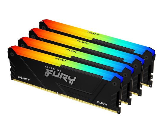 Kingston Fury Beast RGB, DDR4, 128 GB, 3600MHz, CL18 (KF436C18BB2AK4/128) RAM Operatīvā atmiņa