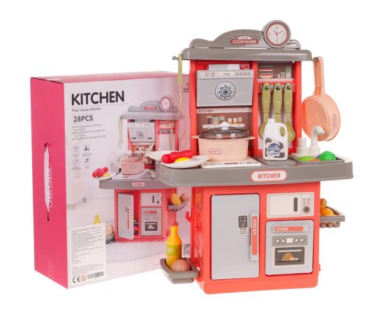 RoGer Interaktīvā Bērnu Virtuve Ar Skaņu 35gab Rozā Virtuves, trauki, sadzīves tehnika