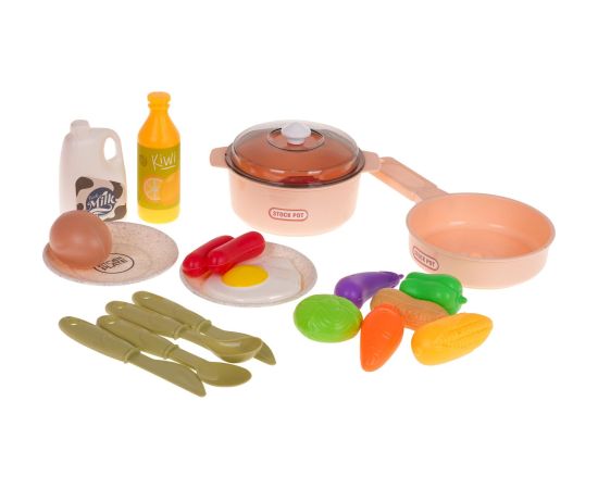 RoGer Interaktīvā Bērnu Virtuve Ar Skaņu 35gab Rozā Virtuves, trauki, sadzīves tehnika