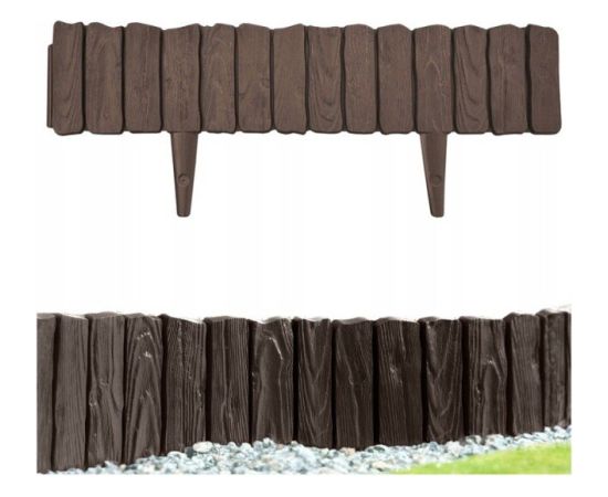 Dekoratīvā zāliena apmale WOOD 58 × 12,5 cm, brūna Žoga lameles un zālājs
