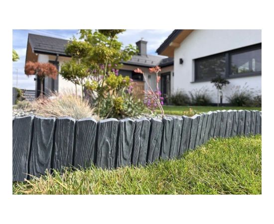 Декоративная газонная лента WOOD 58 × 12,5 см, антрацит Планки для забора и газон