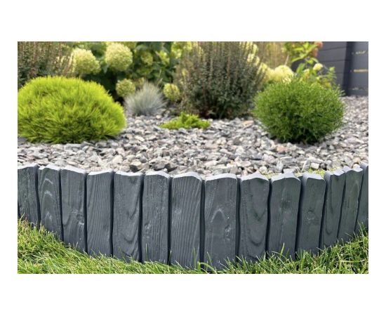 Декоративная газонная лента WOOD 58 × 12,5 см, антрацит Планки для забора и газон