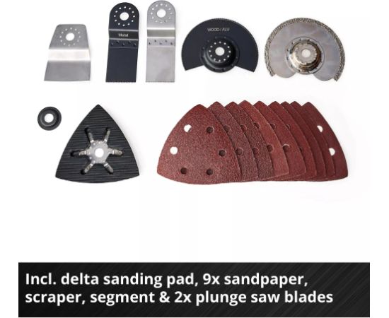 EINHELL Professional cordless multi-function tool TP-MG 18 Li BL-Solo, 18V red/black, without battery and charger, including accessories Jaunumi -Dārzam