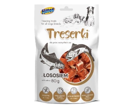 Hilton mięsne treserki z łososiem dla psa 80g Suņu barība