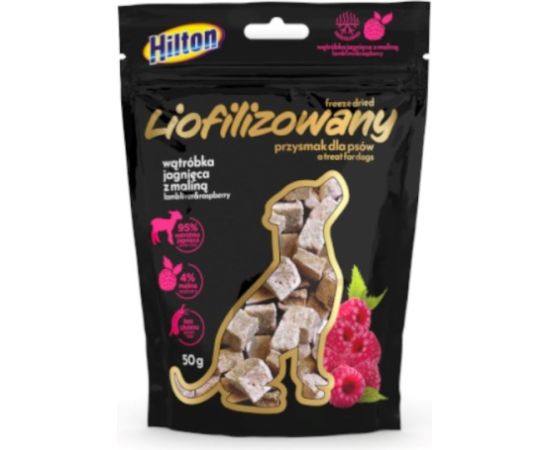 Hilton liofilizowany przysmak z wątróbką jagnięcą i maliną dla psa 50g Suņu barība