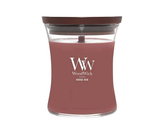Woodwick Rouge Oud Váza ( růžový oud ) - Vonná svíčka 609.5g Духи и косметика