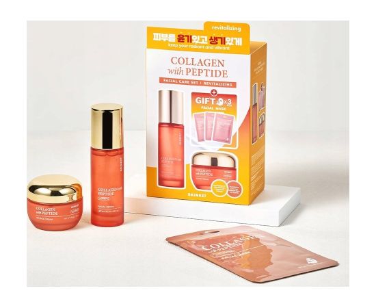 Bielenda SKIN627 COLLAGEN with PEPTIDE Facial Care Set, 3 x 22 ml + 50 g + 50 ml Dāvanu komplekti