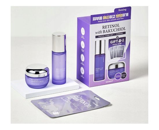 Bielenda Skin627 Set Retinol With Bakuchiol face serum + face cream + face masks 3x22ml 5 pcs. Dāvanu komplekti