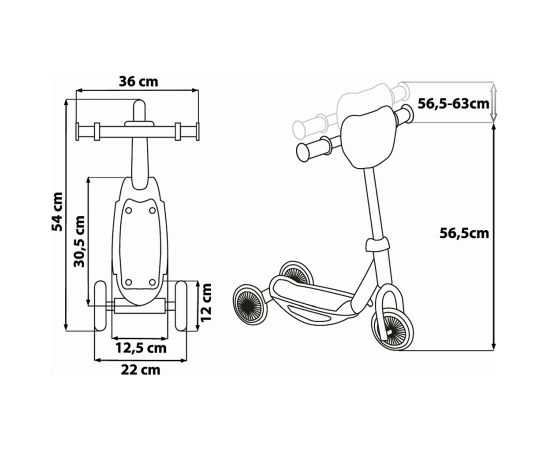 SNT 3 wheels scooter Seven Princess Trīsriteņi un skrejmašīna