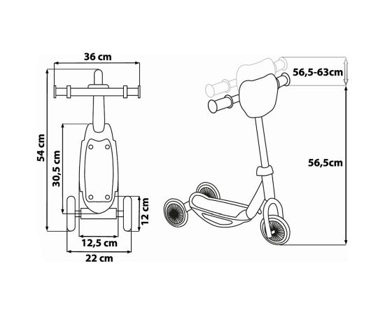 SNT 3 wheels scooter Seven Mickey Trīsriteņi un skrejmašīna