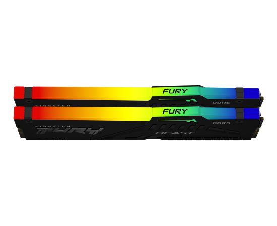 Kingston Fury Beast RGB, DDR5, 128 GB, 5600MHz, CL36 (KF556C36BBEAK2-128) RAM Operatīvā atmiņa