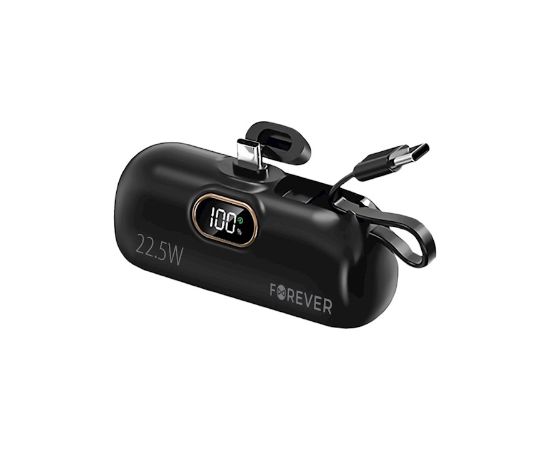 Forever MTB-100 Mini Power bank 22.5W Ārējās uzlādes Baterija 5000mAh USB-C Power Banks