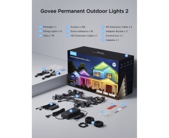 Govee Permanent Outdoor Lights 2, LED light 30 meters Декоративное освещение 
