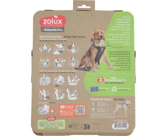 ZOLUX Szelki dla psa TRAVEL SAFE S czarne Citas preces