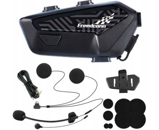 FreedConn F1 Plus V2 EU BT 5.4+EDR motorcycle intercom, range up to 500 m, SPEAKS POLISH Austiņas