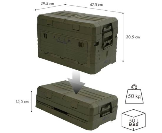 NCB4003 SALOKAMĀ KEMPINGA KASTĪTE AR VĀKU ZAĻA 50L NILS CAMP Туристический инвентарь