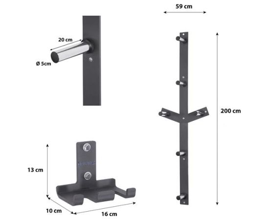 SIENAS TURĒTĀJU KOMPLEKTS STR28 BAR HOLDER + STR29 WEIGHT RACK HMS Принадлежности для фитнеса