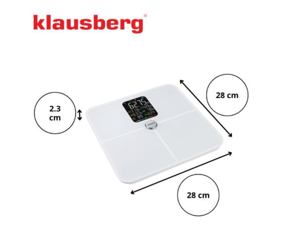 KLAUSBERG balti vannas istabas svari, 4 × AAA, KB 7941 Ķermeņa svari