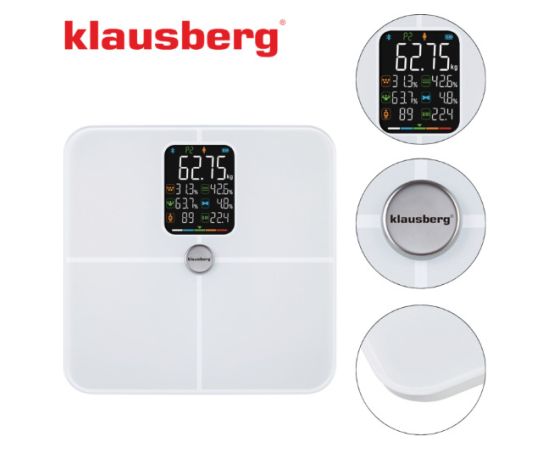 KLAUSBERG balti vannas istabas svari, 4 × AAA, KB 7941 Ķermeņa svari