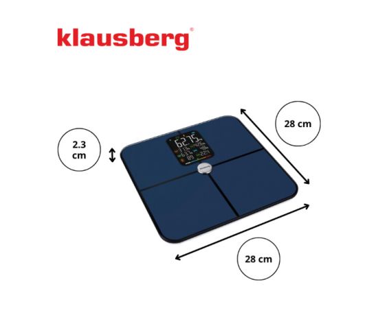 KLAUSBERG melni vannas istabas svari, 4 × AAA, KB 7940 Ķermeņa svari