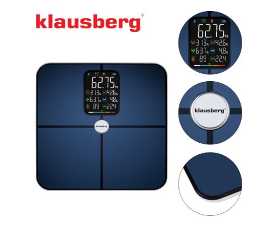 KLAUSBERG melni vannas istabas svari, 4 × AAA, KB 7940 Ķermeņa svari