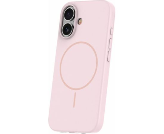 iLike Apple  iPhone 16 Soft Touch Silicone case With Magnetic Light Pink Neoriģinālie Maciņi