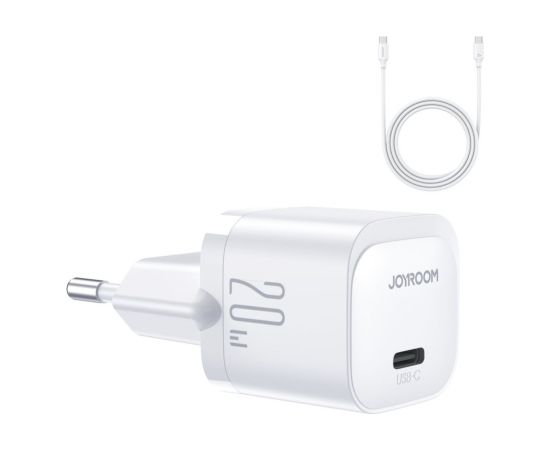 Joyroom   Joyroom JR-TCF02 USB-C PD 20W wall charger + USB-C cable - white Telefonu lādētāji 220v