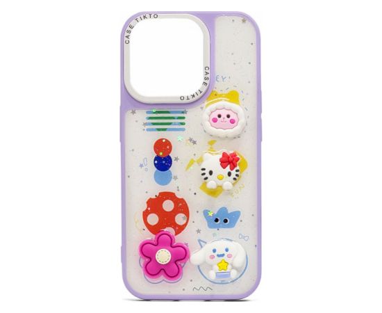 iLike Apple  iPhone 14 EPOXY CARTOON COVER Purple Neoriģinālie Maciņi