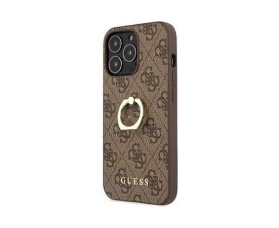 Guess Apple  iPhone 13 Pro PU 4G Ring Case Brown Neoriģinālie Maciņi