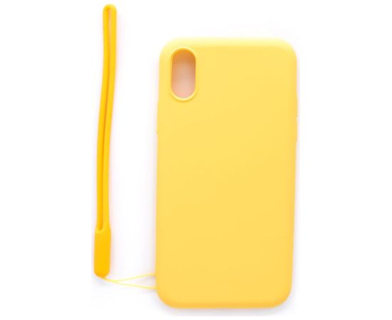 Evelatus Apple  iPhone X/XS Soft Touch Silicone Case with Strap Yellow Neoriģinālie Maciņi