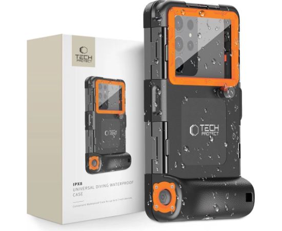 Tech-Protect Waterproof Case водонепроницаемый IPX8 для смартфонов 4,7-6,7" - черный и оранжевый Чехлы - альтернативные