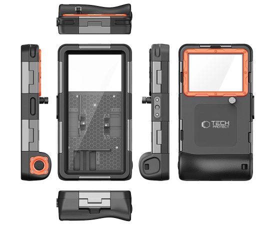 Tech-Protect Waterproof Case водонепроницаемый IPX8 для смартфонов 4,7-6,7" - черный и оранжевый Чехлы - альтернативные