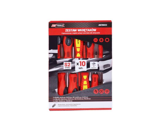 Skrūvgriežu komplekts AWTools AW36822; 10 gab. Skrūvgrieži