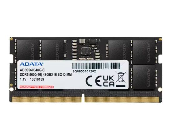 A-data ADATA DDR5 SO-DIMM 5600     48GB AD5S560048G-S Jaunumi - Datori