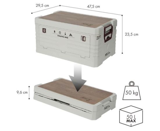 NCB4002 SALOKAMĀ KEMPINGU KASTĪTE AR VĀKU 2IN1 50L NILS CAMP Туристический инвентарь