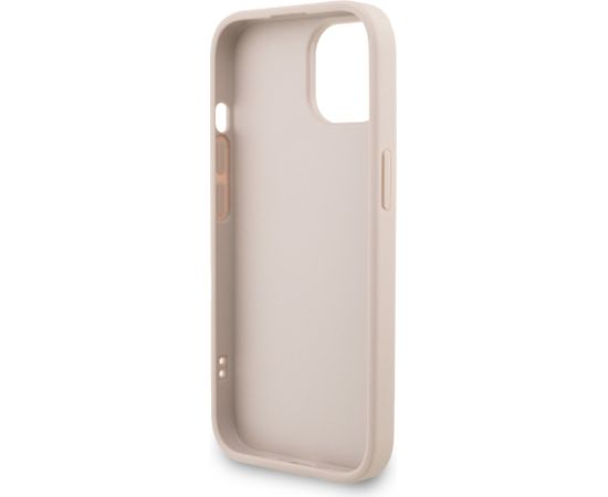 Guess PU 4G Metal Logo Strap Case Aizsargapvalks priekš iPhone 15 / rozā Neoriģinālie Maciņi
