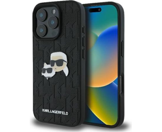 Karl Lagerfeld Monogram Karl&Chaoupette Head Pin Aizsargapvalks Priekš Apple iPhone 16 Pro Neoriģinālie Maciņi
