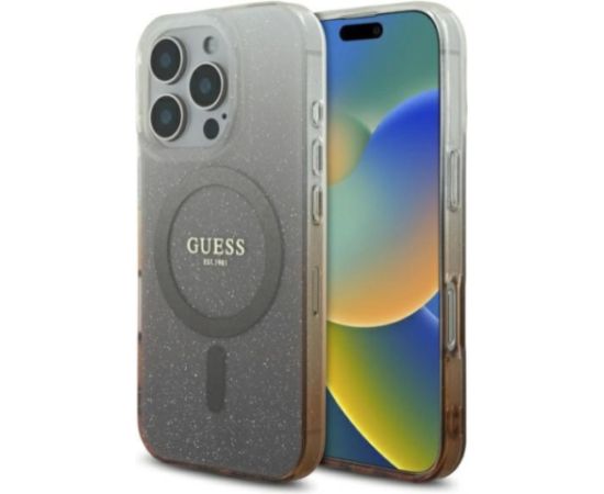 Guess IML Glitter Gradient MagSafe Aizsargapvalks Priekš Apple iPhone 16 Pro Max Neoriģinālie Maciņi