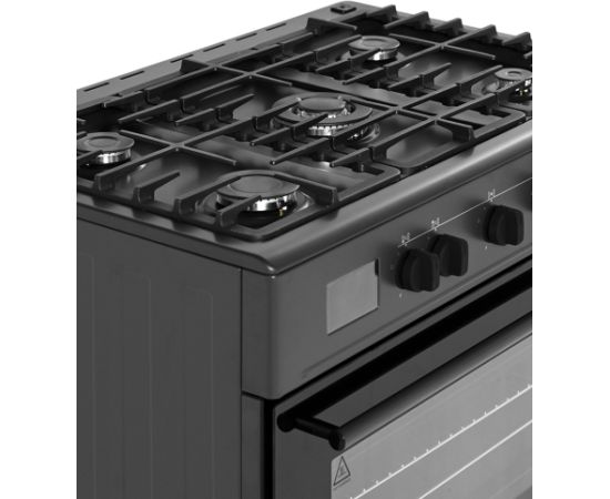 Gas cooker Ravanson, black Gāzes Plītis