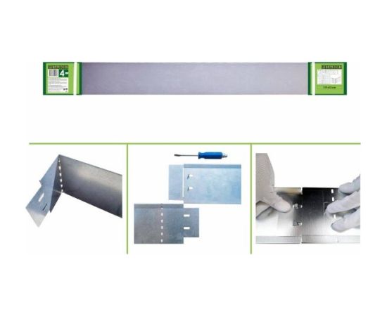 Cinkotas metāla apmales METALBORT (4 gab.) 119 × 13 cm Žoga lameles un zālājs