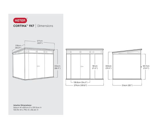 Keter Садовый сарай Deco Pent 9x7, ореховое дерево Садовые сараи и хранилища