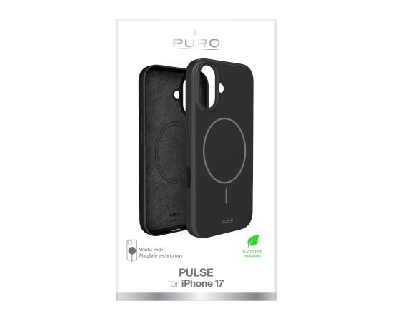 Apple iPhone 17 Cover in PC "PULSE" by Puro Black Oriģinālie maciņi