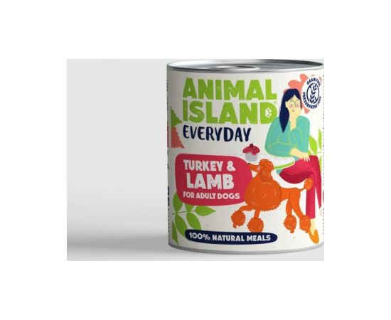 Animal Island ANIMAL ISLAND Indyk i jagnięcina - Karma mokra dla psów - 800g Suņu barība