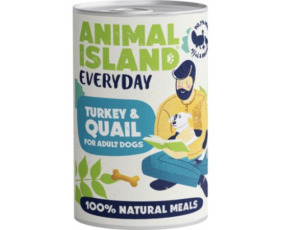 Animal Island ANIMAL ISLAND Indyk i przepiórka - Karma mokra dla psów - 400g Suņu barība
