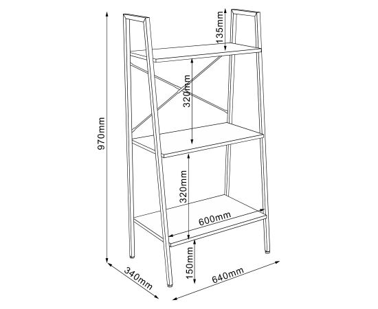 Shelf SANCIA 64x34xH97cm, oak/brown Новинки Для дома и сада 