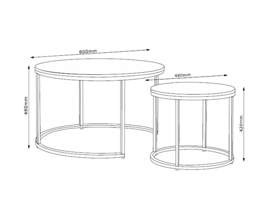 Kafijas galdiņš HEDVIG 2gab komplekts, bēša Jaunumi -Dārzam